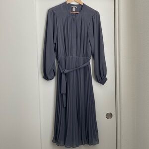 H&M grey pleated dress